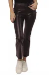 Dear John Denim Jeanne Vegan Leather Cropped Flare Pant In Coffee In Brown