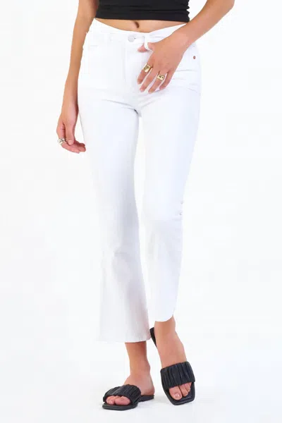 Dear John Denim Jenna Cropped Flare Jeans In White
