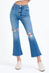 Dear John Denim Jenna High Rise Cropped Flare Jeans In Golden Gate In Orange