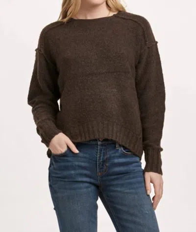 Dear John Denim Jessica Exposed Seam Sweater In Chocolate In Brown