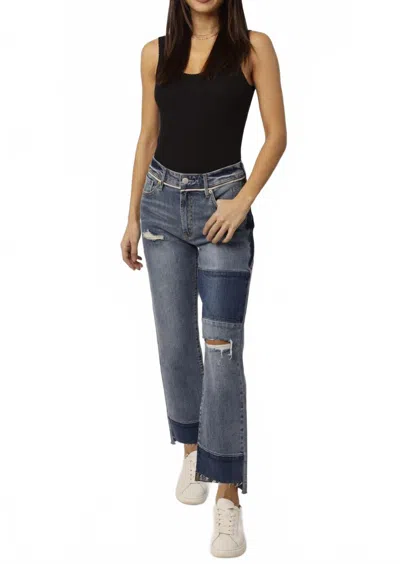 Dear John Denim Jodi High Rise Cropped Straight Leg Jean In Saratoga In Blue