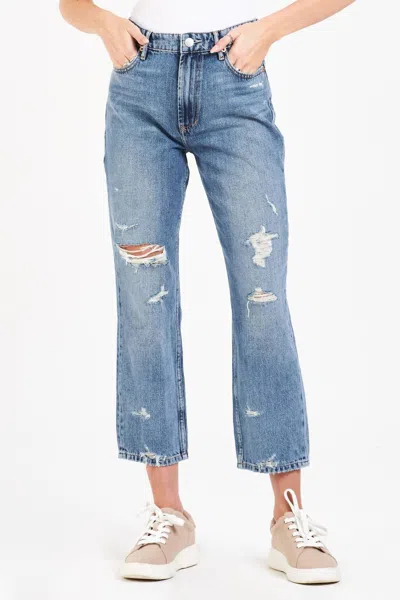Dear John Denim Jodi Straight Leg Jeans In Medium Wash In Multi