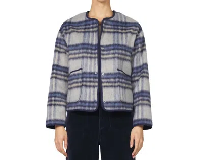 Dear John Denim Jordyn Wool Plaid Jacket In Blue Grey In Multi