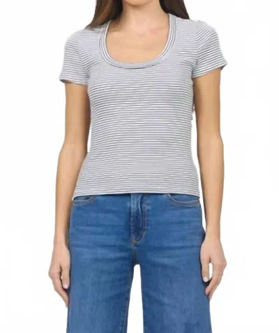 Dear John Denim Journee Scoop Neck Top In Studio Stripe In Gray