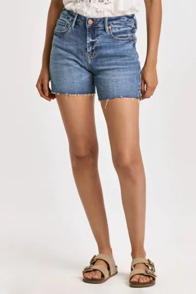 Dear John Denim Julian Monocloud High Rise Shorts In Medium Wash In Blue