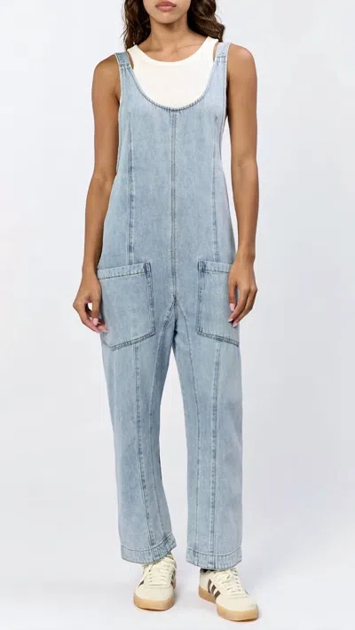 Dear John Denim Julie Oversized Overalls In Ocean In Blue