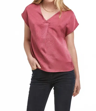 Dear John Denim Kristen Short Sleeve Blouse In Lilac Rose In Pink
