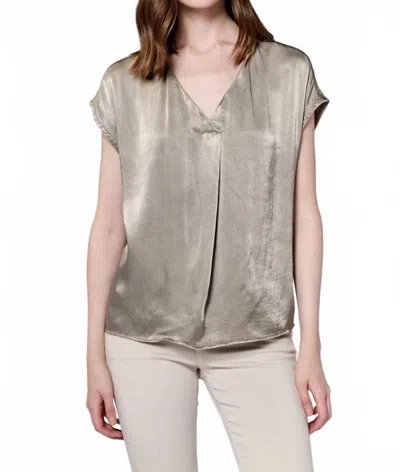 Dear John Denim Kristen Short Sleeve Top In Green In Brown