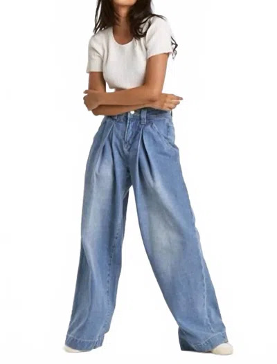 Dear John Denim Lanee Super High Rise Wide Leg Jeans In Mujo Wash In Multi