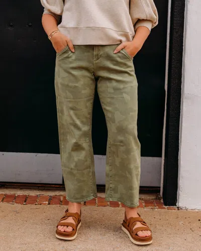 Dear John Denim Lasso Barrel Jeans In Riviera Camo In Green