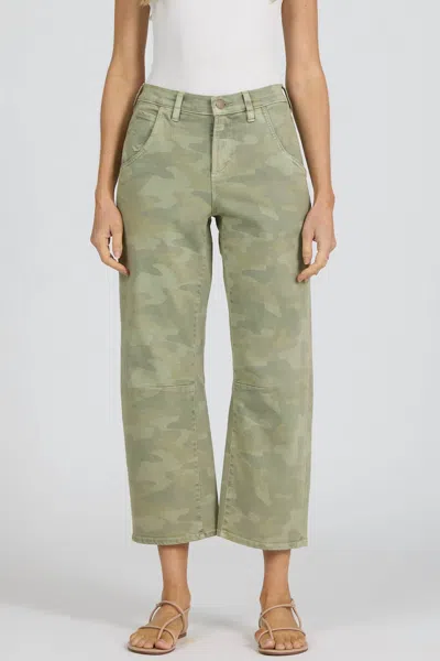 Dear John Denim Lasso Barrel Pant In Light Camo In Green