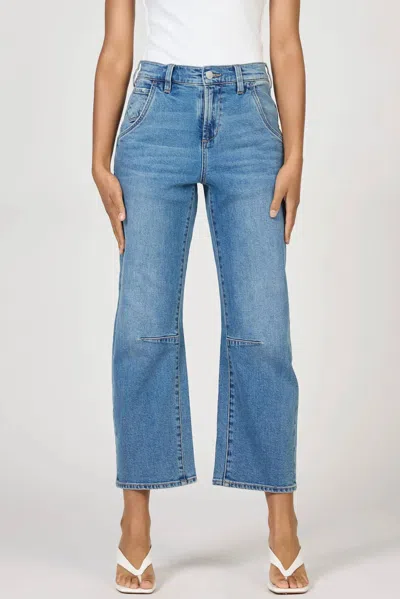 Dear John Denim Lasso High Rise Barrel Leg Jeans In Kenia In Blue