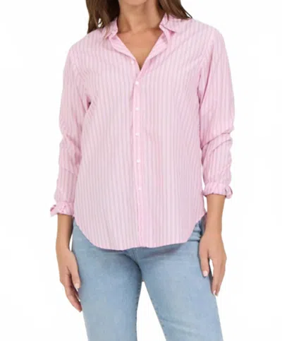 Dear John Denim Lola Button Down Shirt In Pink Striped In Multi