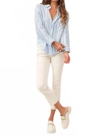 Dear John Denim Lola Oversized Button-down Boyfriend Shirt In Blue Streak