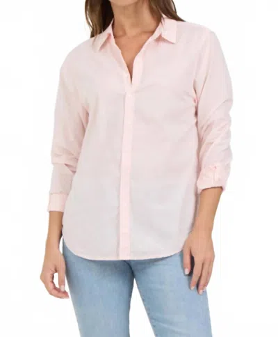 Dear John Denim Lola Solid Button Down Shirt In Pale Pink In Multi