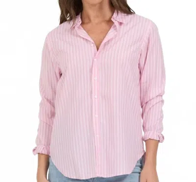 Dear John Denim Lolita Button Down Top In Pale Lilac Stripe In Pink