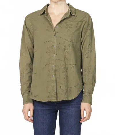Dear John Denim Lolita Button Down Top In Vetiver In Green