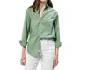 Dear John Denim Lolita Button-up Long Sleeve Top In Iceberg Green In Green