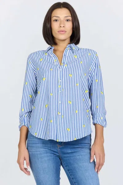 Dear John Denim Lolita Lemon Embroidered Shirt In Blue