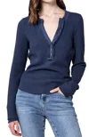 Dear John Denim Luna V-neck Long Sleeve Thermal In Black Iris In Blue