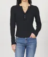 Dear John Denim Luna Long Sleeve Top In Black In Black