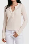 Dear John Denim Luna Long Sleeve Top In Cream In White