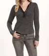 Dear John Denim Luna Thermal Henley Top In Black In Multi