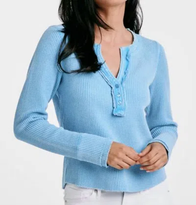 Dear John Denim Luna Waffle Top In Adriatic Sea In Blue