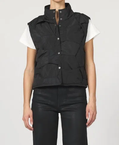 Dear John Denim Lynn Button Front Vest In Black