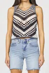Dear John Denim Madeira Crochet Tank Top In Black Iris Stripe In Multi