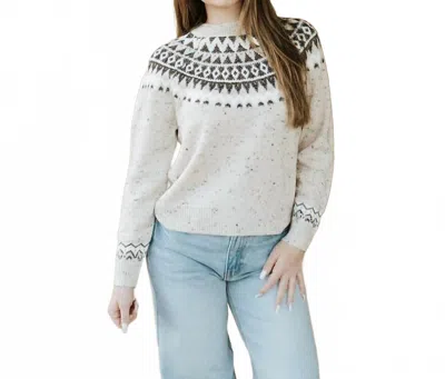 Dear John Denim Sarafina Crew Neck Sweater In Ivory In Gray