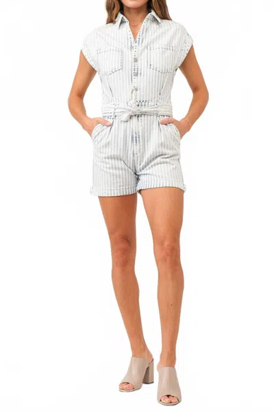 Dear John Denim Marley Denim Romper In Railroad Stripe