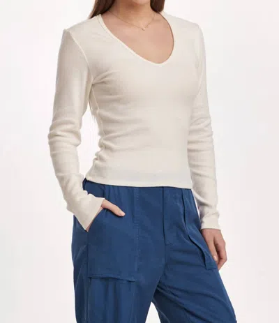 Dear John Denim Marlowe Long Sleeve Fitted Top In White