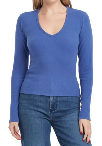 Dear John Denim Marlowe Longsleeve Tee Top In Blue Lolite In Multi