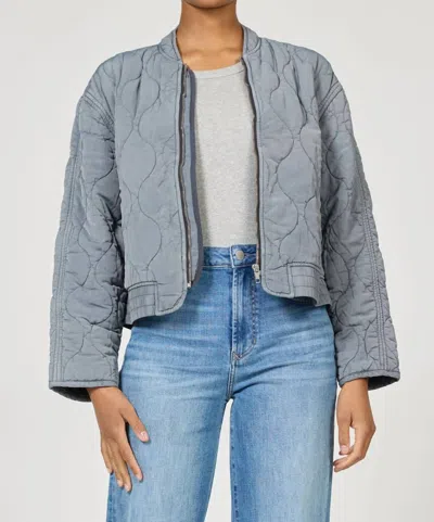 Dear John Denim Maverick Quilted Jacket In Turbulence In Blue