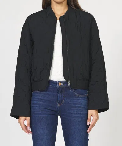 Dear John Denim Maverick Quilted Bomber Jacket In Black