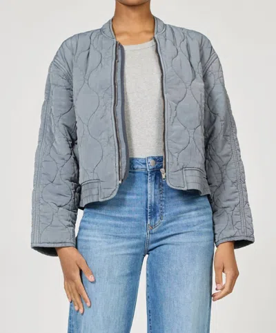 Dear John Denim Maverick Quilted Bomber Jacket In Navy In Blue