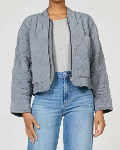 Dear John Denim Maverick Zipper Front Jacket In Turbulence In Gray