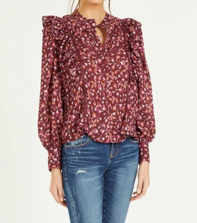 Dear John Denim Melanie Top In Maroon In Multi