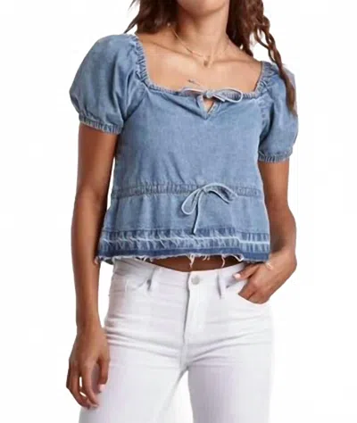 Dear John Denim Mia Cinched Chambray Top In Blue