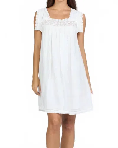 Dear John Denim Miabella Square Neck Lace Trim Mini Dress In White In Transparent