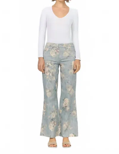 Dear John Denim Micah Wide Leg Jeans In Sea Glass Garden In Multi