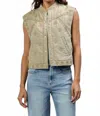 Dear John Denim Mina Sleeveless Jacket In Olive Branch In Neutral