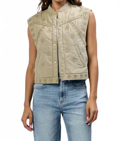 DEAR JOHN DENIM MINA SLEEVELESS JACKET IN OLIVE BRANCH
