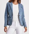 Dear John Denim Mica Denim Blazer Jacket In Medium Wash In Multi