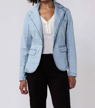 Dear John Denim Minah Novelty Jacket Blazer In Denim Stripe In Multi