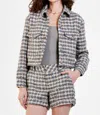 Dear John Denim Morgan Tweed Cropped Jacket In Sparkling Pink In Multi