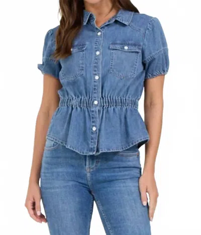 Dear John Denim Nikita Button Front Top In Blue
