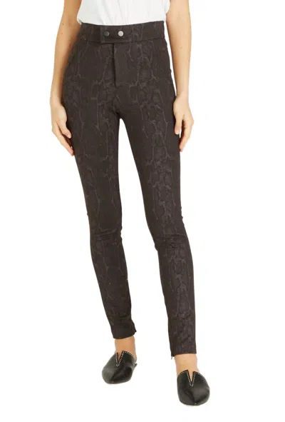 Dear John Denim Nina Highrise Legging In Mocha Snake In Black
