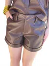 Dear John Denim North Hampton Vegan Leather Short In Brown In Brown